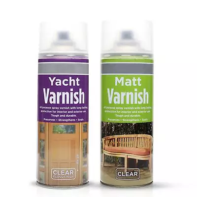 400ml Clear Varnish Spray Mould Resistant Spray Clear Coat Matt Glossy Finish • £7.99