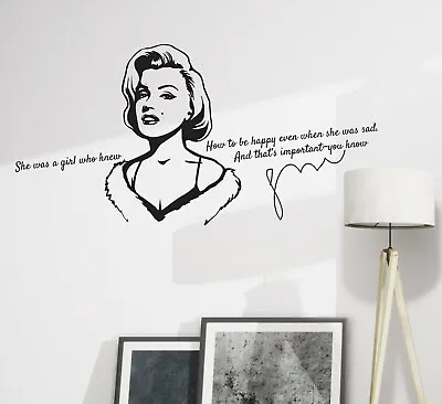 Wall Decal Marilyn Monroe Beauty Girl Quotes Vinyl Black 28.5 In X 14 In Gz367 • $19