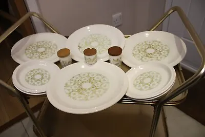 4  Hornsea Pottery Fleur Dinner Plates 10” Diameter + 4 Side Plates + S & P • £25