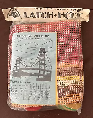 NEW 1970s Vintage Latch Hook Rug Kit Golden Gate Bridge At Sunset Sealed • $49.99