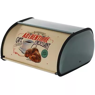 Vintage Bread Box Kitchen Metal Bin Bread Stainless Steel Retro Storage Pastries • $34.05