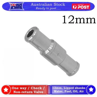 $6.95 • Buy 12mm One Way Non Return Check Valve Air Fuel Petrol Diesel Oil Vacuum Aluminium