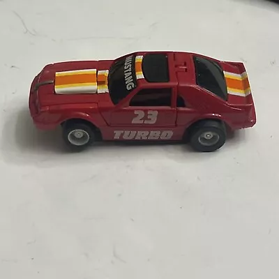 Vintage 1985 TYCO Transformers HO Scale Red Ford Mustang #23 Slot Car Tested • $39.95