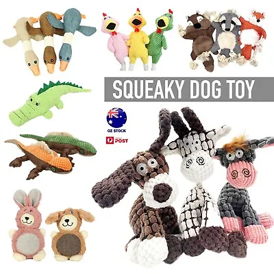 $12.50 • Buy Squeaky Dog Toys Puppy Pet Chew Rope Squeaker Crinkle Rope Plush Toy Teething 