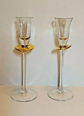 Set Of 2 Vintage Hand-blown Italian Cordial Venetian Glasses 8  High Made Italy  • $15