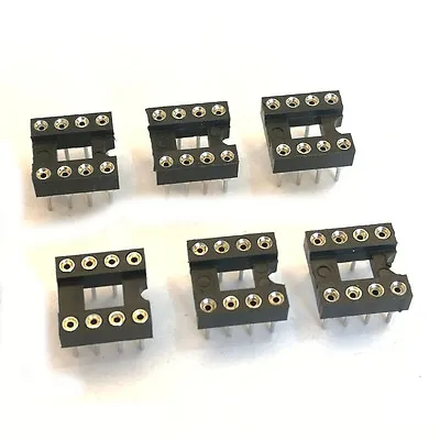 US Stock 10pcs 8 Pin 8P DIP IC Socket 0.1  Pitch 0.3  Row Spacing Round • $10.57