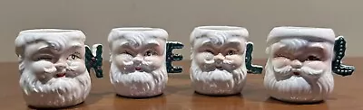 Vintage Ceramic Winking Santa NOEL Mugs Made In Japan “N” “E” “L” “L” • $80