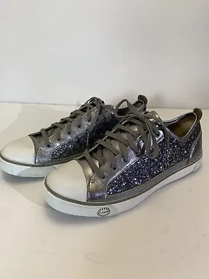 UGG Australia Evera Silver Glitter Sneaker Womens *DIFFERENT Size R 10  L 9.5* • £19.28