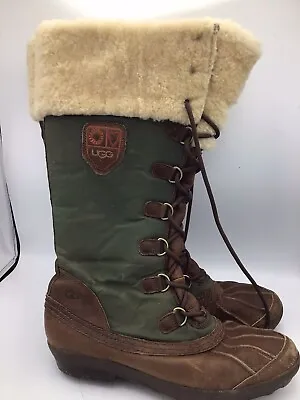 UGG Women’s Edmonton Green Brown Waterproof Event Tall Winter Boots Size US 12 • $49.95