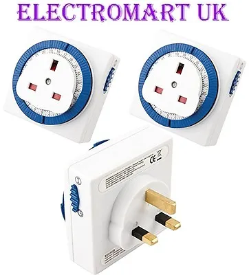 3 X Plug In Mechanical Segment Time Timer Timers Switch 24 Hour Mains 13a • £16.90