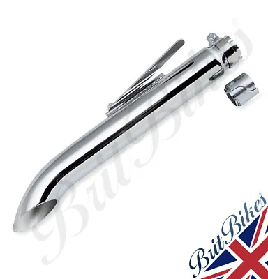 Universal Chrome 16  Turn Out Motorbike Exhaust Silencer - Cafe Racer Custom • £42