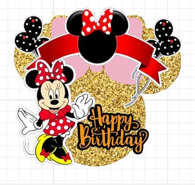 Personalised Minnie Mouse Cake Topper Party Birthday • £4.90