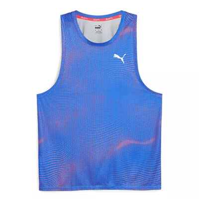 Puma Run Favorite Graphic Crew Neck Athletic Tank Top Mens Blue Casual  Athletic • $19.99