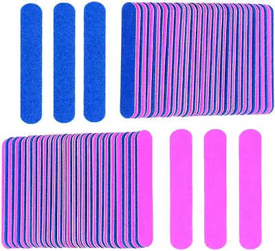 Mini Nail Files Bulk 100 Pcs Disposable Double Sided Emery Boards Travel Size F • $9.23