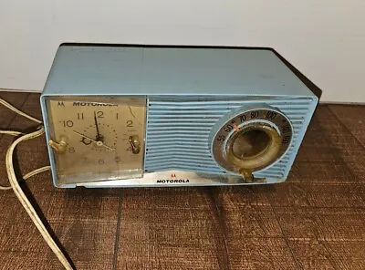 Motorola Telechron Light Blue Tube Alarm Clock/Radio PLAcir C2B Vintage Works • $88