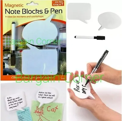 £3.28 • Buy Magnetic Note Block Dry Erase Fridge Magnet Note Memo Message Reusable With Pen