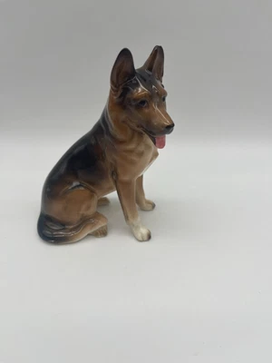$22.88 • Buy Vintage Ceramic Porcelain Sitting German Shepherd Dog Figurine Japan 4-1/4 
