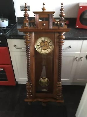  Beautiful Antique Vienna Wall Clock In Working Order  • £25
