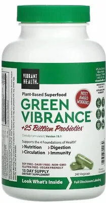 $38.50 • Buy Vibrant Health Green Vibrance Version 17 0 240 VegiCaps Gluten-Free