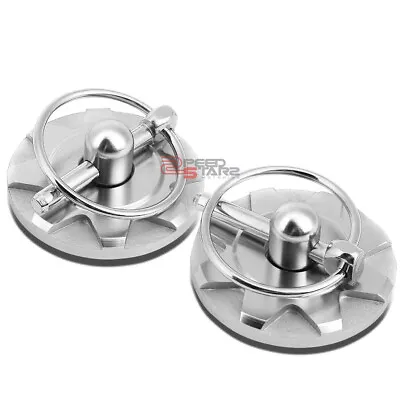 2Pcs Billet Style Aluminum Bonnet Mount Racing Hood Lock Pins Latch Kit Silver • $9.36