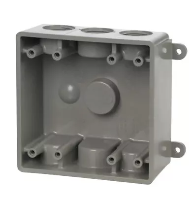 Hubbell-Taymac Weatherproof Outdoor Outlet Box PVC Gray 2-Gang 1/2  3/4  • $13.99