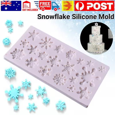 3D Chocolate Silicone Fondant Mould Cake Snowflake Decor Baking Sugarcraft Mold • $4.75