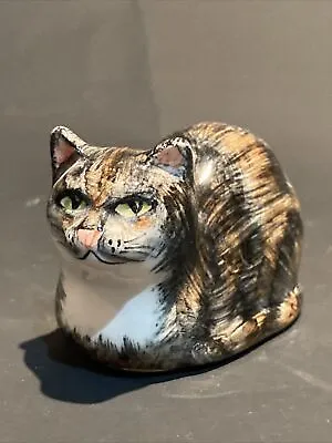 Babbacombe Pottery Cat Crouching Position Ceramic Figure • £11.99