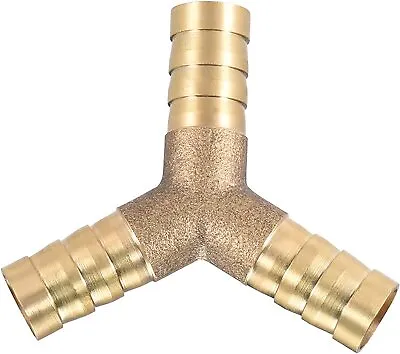 Brass Y Piece 3WAY Joiner Fuel Hose Tee Connector Fitting Air Water Gas 8mm • £3.99