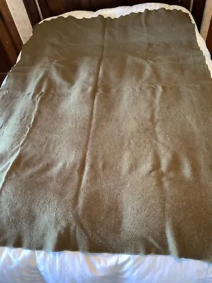 WWII US Army Wool Green Blanket Serviceman Vintage • $45