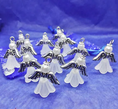 12 Guardian Angel / Frost Fairy Handmade Charms - Christmas Jewellery Crafts • £2.70