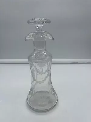 Vintage Hawkes Etched Oil Vinegar Salad Dressing Cruet Bottle With Stopper • $28