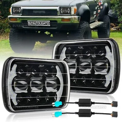 Pair LED For Hilux Headlights 5x7  7x6  Inch Head Lamps HI/LO/DRL W/Adapters AU • $102.89