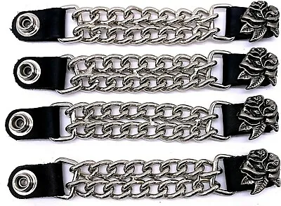 4 Rose Ladies Double Chain Motorcycle Vest Extenders Made In Usa • $23.99