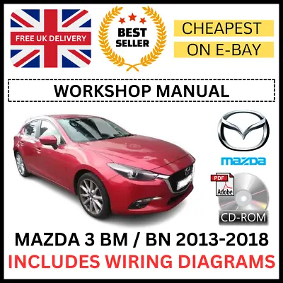 MAZDA 3 BM / BN 2013-2018 Workshop Manual Service Repair Guide + WIRING DIAGRAM • $8.69