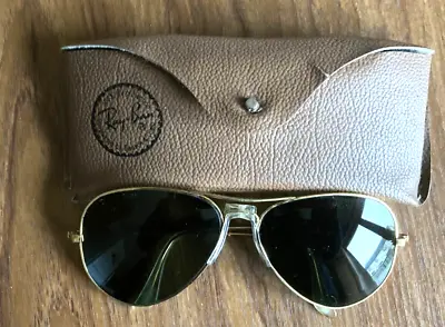 Vintage 1980's B&L Ray-Ban Gold Aviator Sunglasses • £115