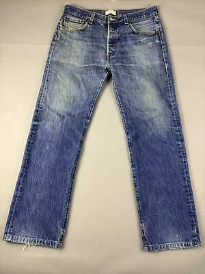 Levi’s 501 Jeans Men’s Size 34x32 (34x30) Blue Denim Straight Leg Button Fly • $29.99