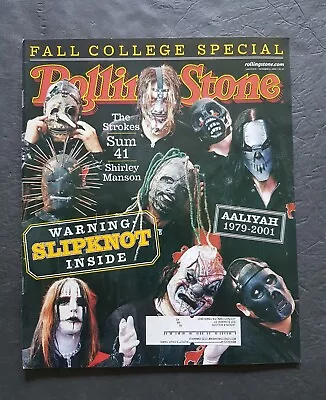 Rolling Stone Magazine Issue 879 October 112001 Slipknot AAliyah Memoriam • $29.95