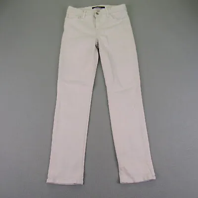 J Brand Jeans Womens 28 White Denim Icicle Cropped Rail Mid Rise Stretch. Slim  • $9.99