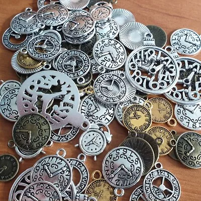£8.99 • Buy METAL CLOCK FACES 25gm 50gm 100gm  BRONZE SILVER GOLD STEAMPUNK CHARM MIX TS102