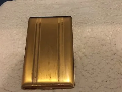 Vintage Elgin America Gold Striped Brushed Engine Turned Cigarette Case Holder • $55