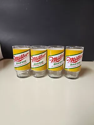 (4) VINTAGE 1970s Miller High Life Beer Glasses • $5.95