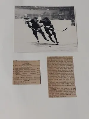 Original 1944 Photo NHL New York Rangers Blackhawks + Vintage Boxscore • $9.99