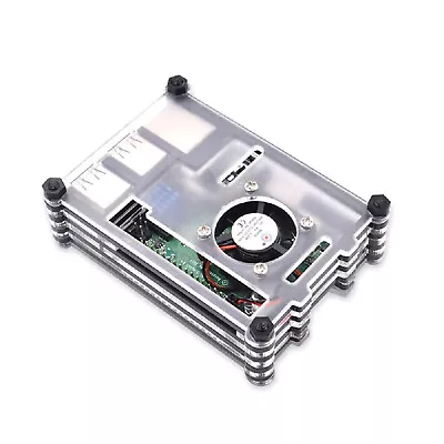 Acrylic Transparent Heatsink Case With Cooling Fan For Raspberry Pi RPI 3B+/3B • $11.10