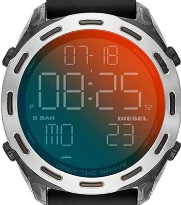 £60 • Buy Diesel Crusher Mens Watch Black Silicone Digital Dial LCD Display, DZ1893