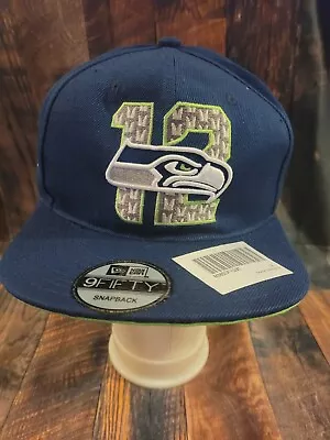 Seattle SeaHawks #12 NewEra 9Fifty NFL Snapback Flat Bill Hat/Cap. NEW • $20