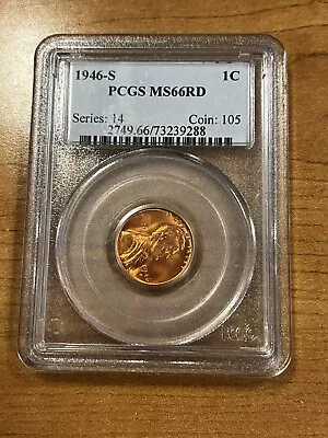 1946-S Lincoln Wheat Cent PCGS MS66 RD • $3.25