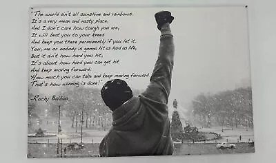 Motivational Canvas Wall Art Rocky Balboa Movie Quotes Inspirational 12”x8” • $14.99