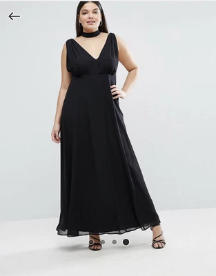$50 • Buy ASOS Curve Plusize Maxi Dress With Strap Back Choker Neck Detail ONLY WORN ONCE