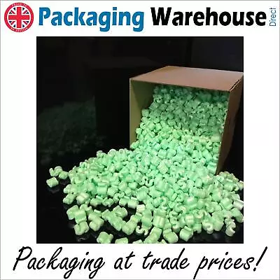 Green Loose Void Fill Polystyrene Packing Peanut Super 8 Chips WAREHOUSE USE • £8.85