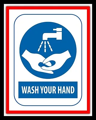 Wash Your Hands Loo Toilet Bathroom Health & Safety Warning Metal Tin Sign 1992 • £4.99